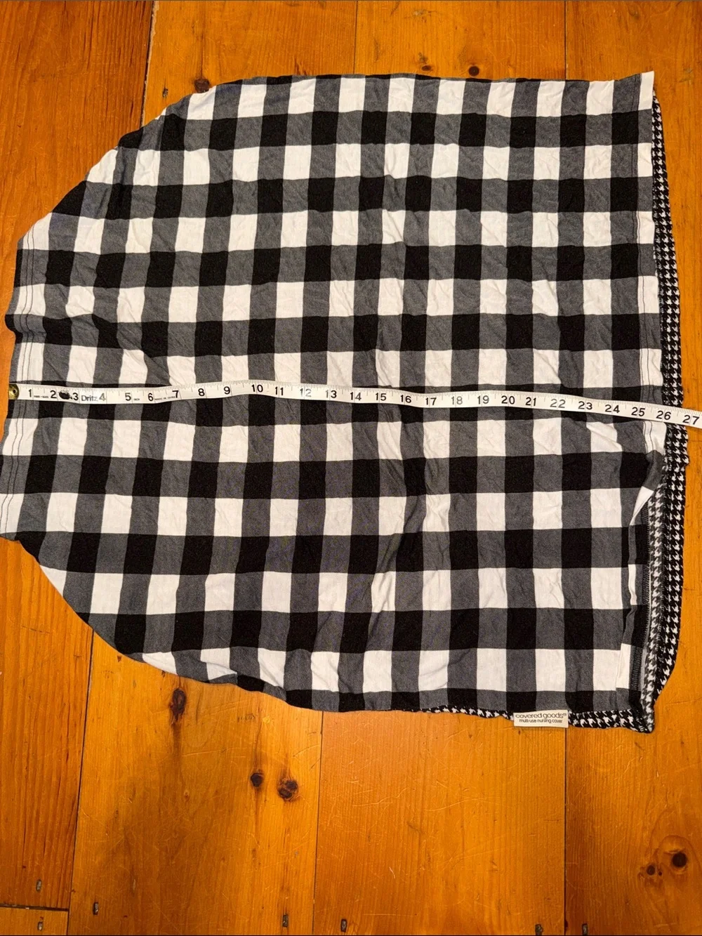 Covered goods multi use nursing car seat cover Black & White Buffalo Check